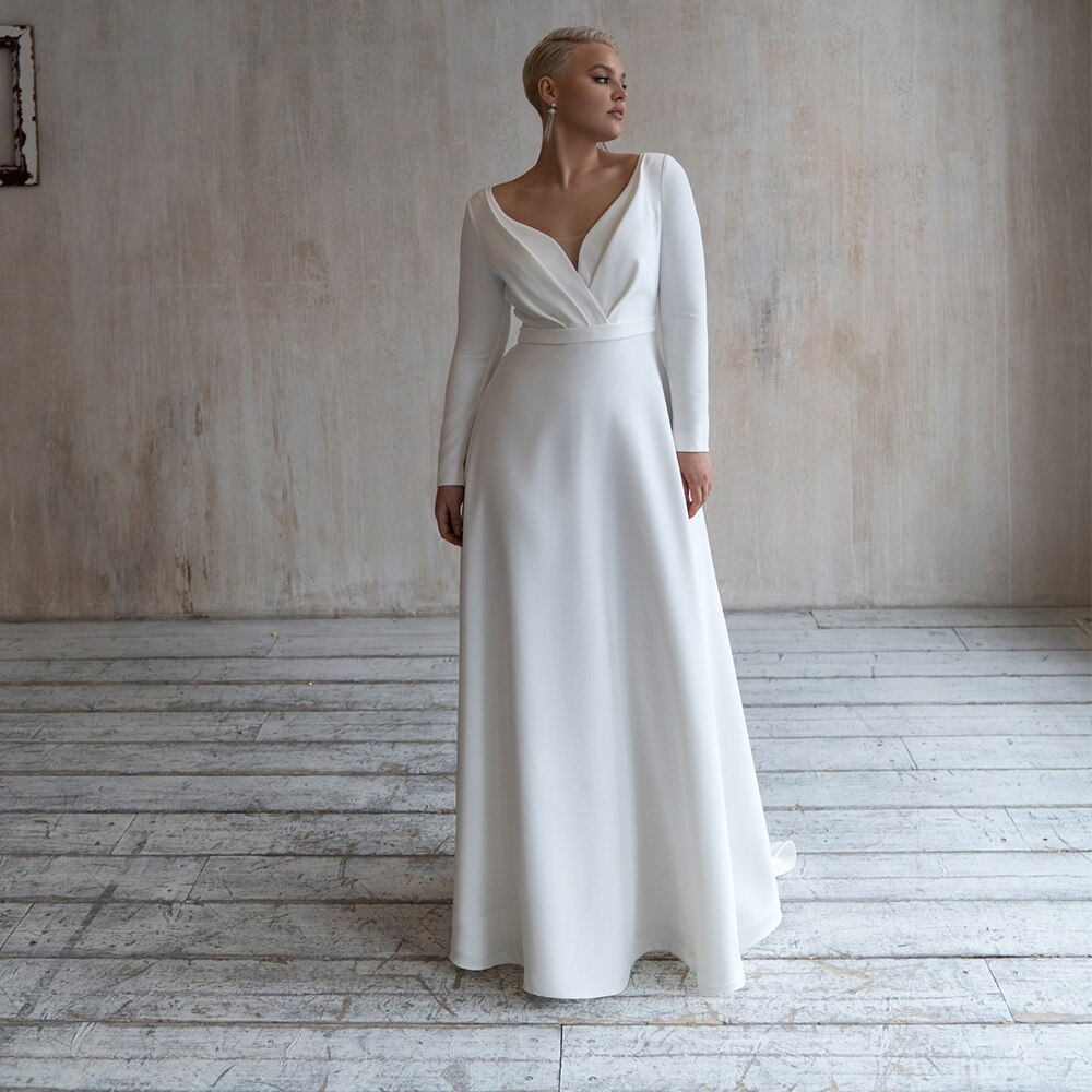 civil wedding simple white dress,