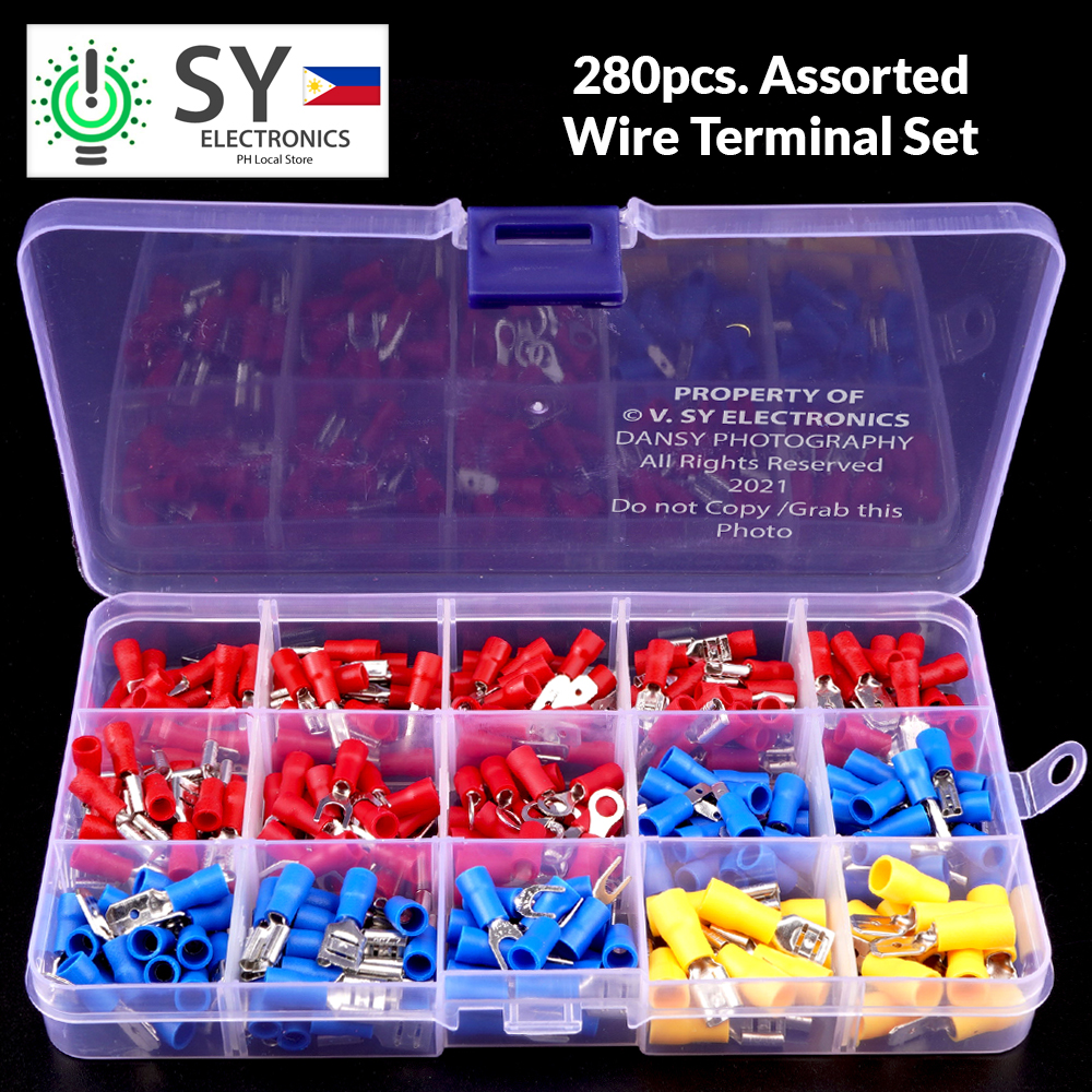 280pcs. Wire Terminal Lugs Male Female Assorted Set Tool Kit Cable Y O