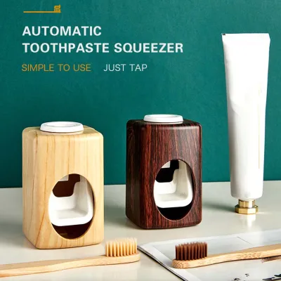 ZHANGWEI Lazy Creative No-punch Wall Mount Wheat Dust-proof Toothpaste Dispenser Toothbrush Holder Bathroom Accessories Toothpaste Squeezers