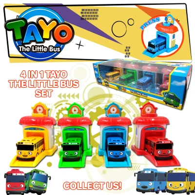 Tayo! Tayo! 4 IN 1 Tayo the Little Bus Toy with Launcher Early Development Bus Toy for Kids Toy for Boys Toy Car