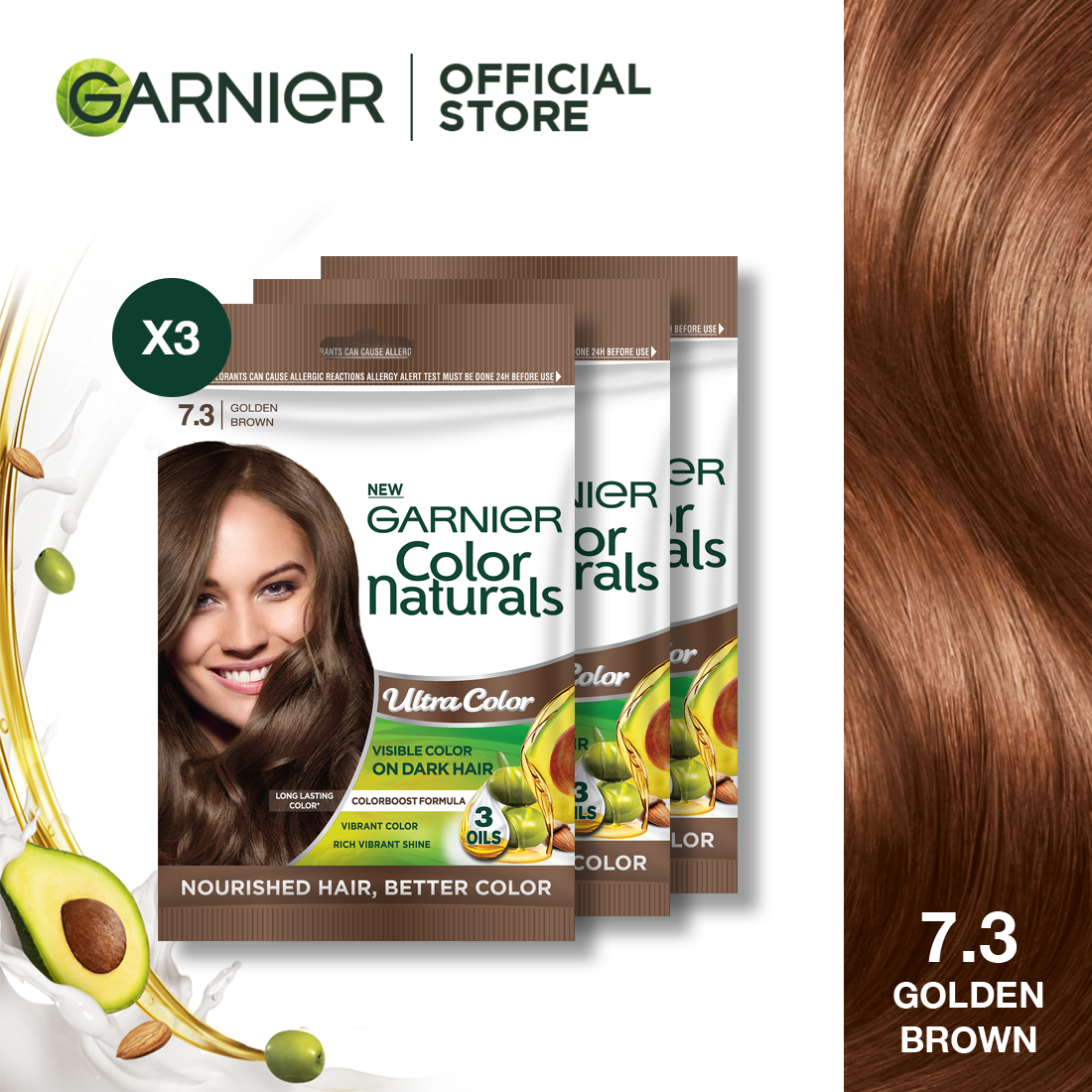 Garnier Color Naturals  Golden Brown Set of 3 – Hair Color  (Long-Lasting) | Lazada PH