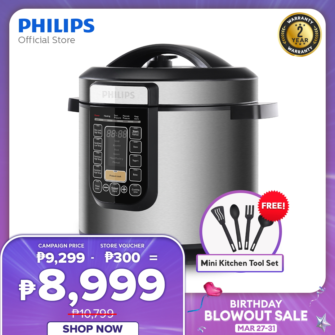 PHILIPS 8in 1 [HD2137/62] 6 Liters Multi Cooker (Pressure Cooker, Slow