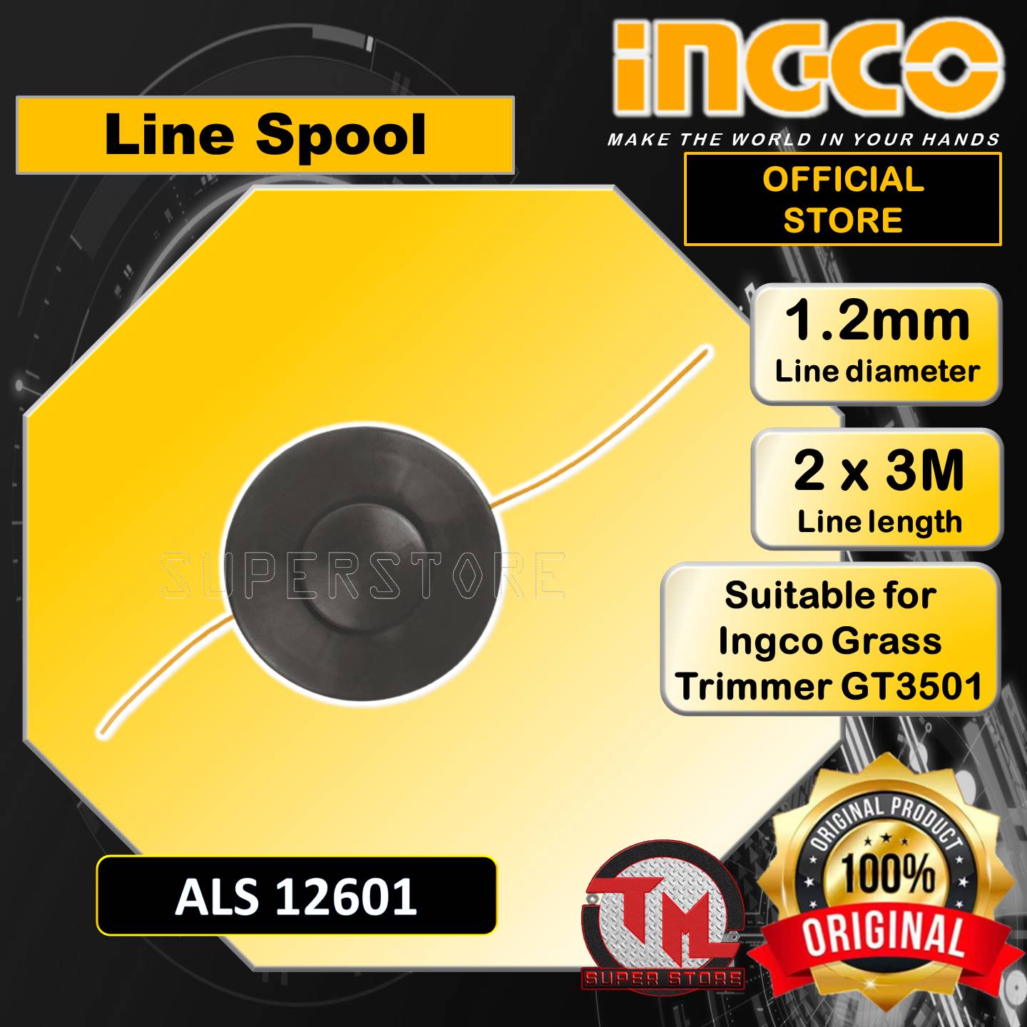INGCO Line Spool ALS 12601 • Tm ss | Lazada PH
