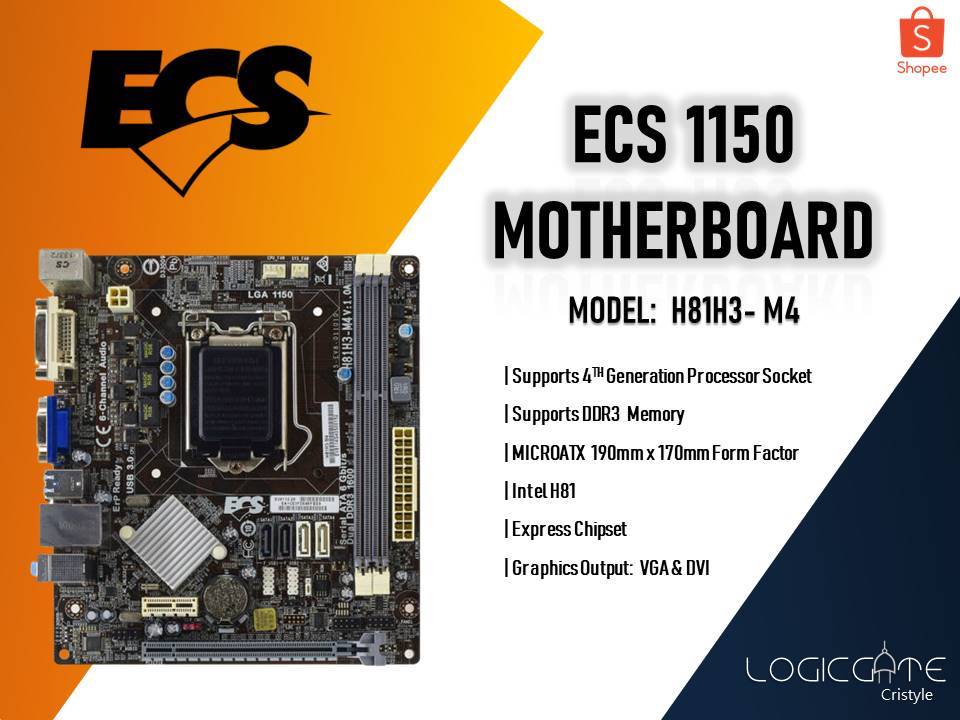 ECS H81 Motherboard Support 4th Gen Intel Processor 1150 Lazada PH