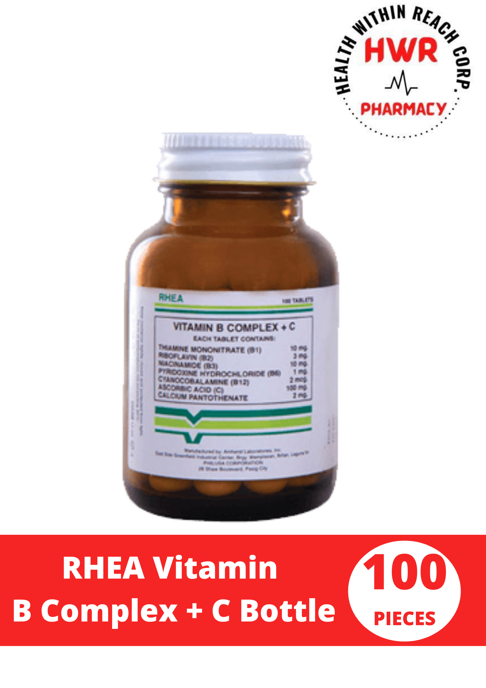 RHEA Vitamin B Complex + C Bottle(100pcs) Lazada PH