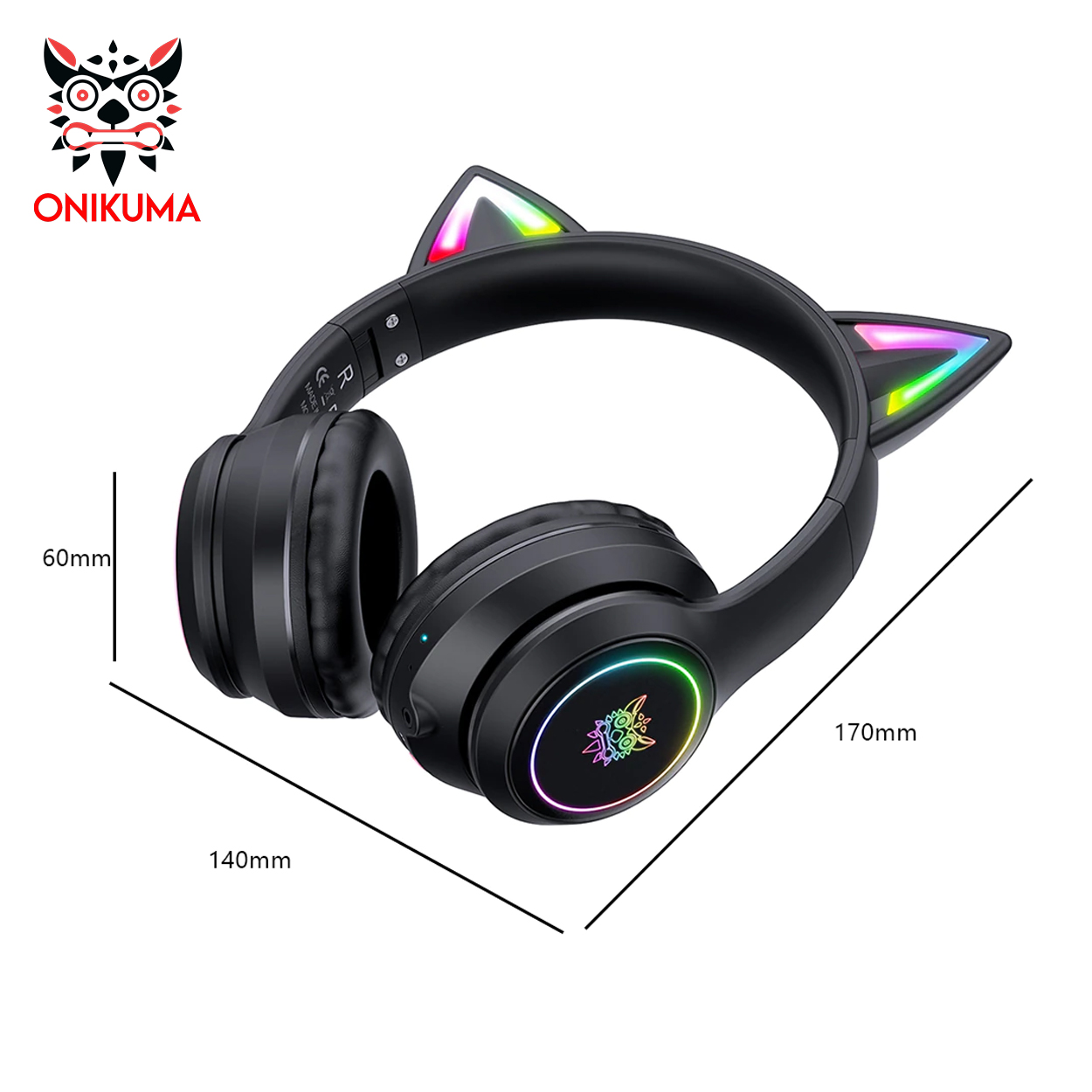 Onikuma K9 WIRED Gaming Headset with Removable Cat Ears Noise