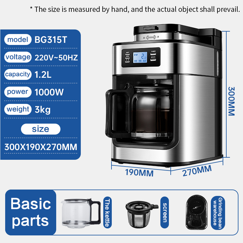 BG315T Smart Coffee Machine LED Display Semi Automatic