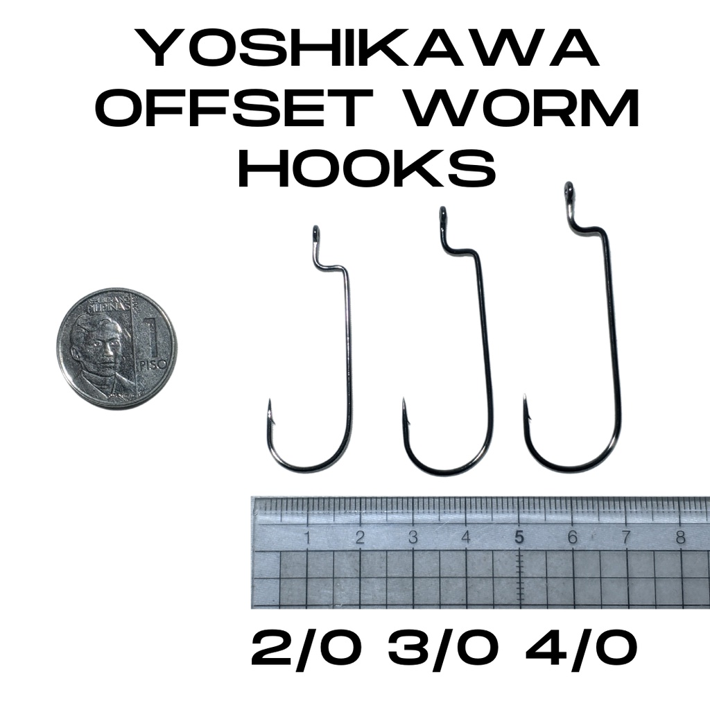 YOSHIKAWA OFFSET WORM HOOKS 2/0 3/0 4/0