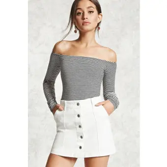 buy white denim skirt