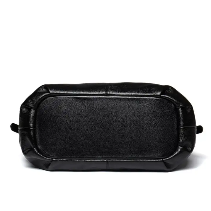 black real leather purse