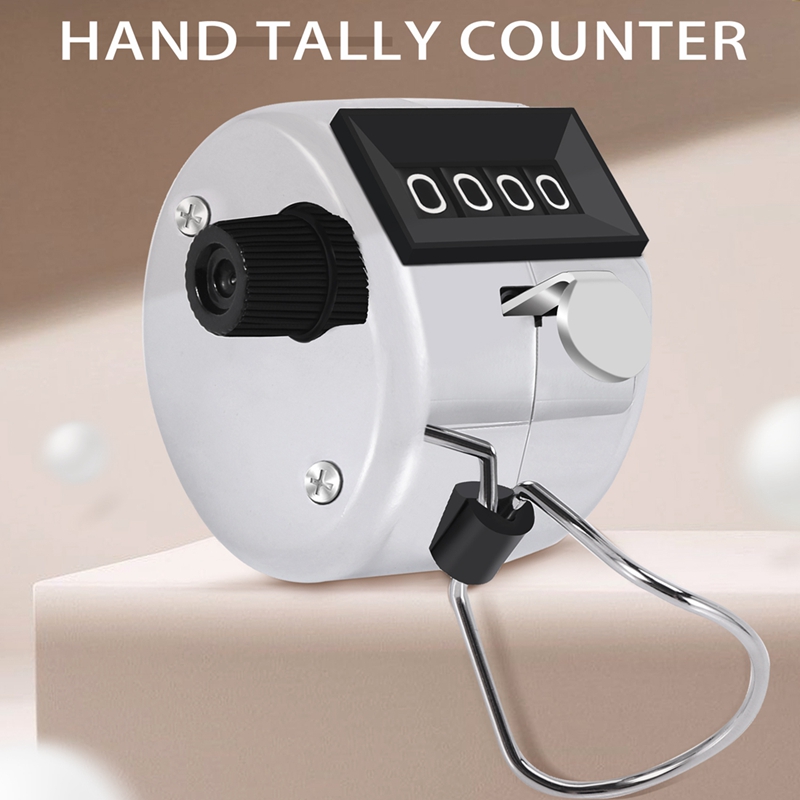 4 Digit Number Clicker Golf Hand Tally Click Counter Silver