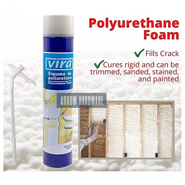 Vira Polyurethane Foam PU Foam Spray (500ml) Fills Cracks And Joints
