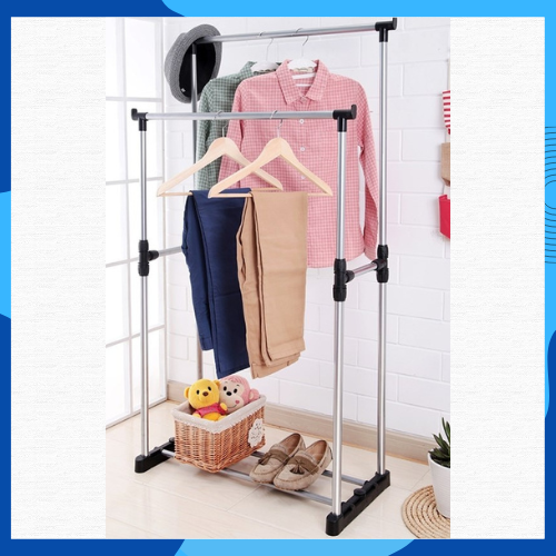SKYZONE Steel Floor Cloth Dryer Stand Stainless Steel Double-Pole Clothes  Hanger/Adjustable and Portable Clothes Hanger/Laundry Rack Hanger/Dress  Drying Stand/Shoe Rack Stainless Steel Floor Cloth Dryer Stand Price in  India - Buy SKYZONE