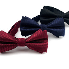 British Style Double Layered Pointed Hand Sewn Bow Tie Men’s Wedding Dress Suit Bowknot Bowties