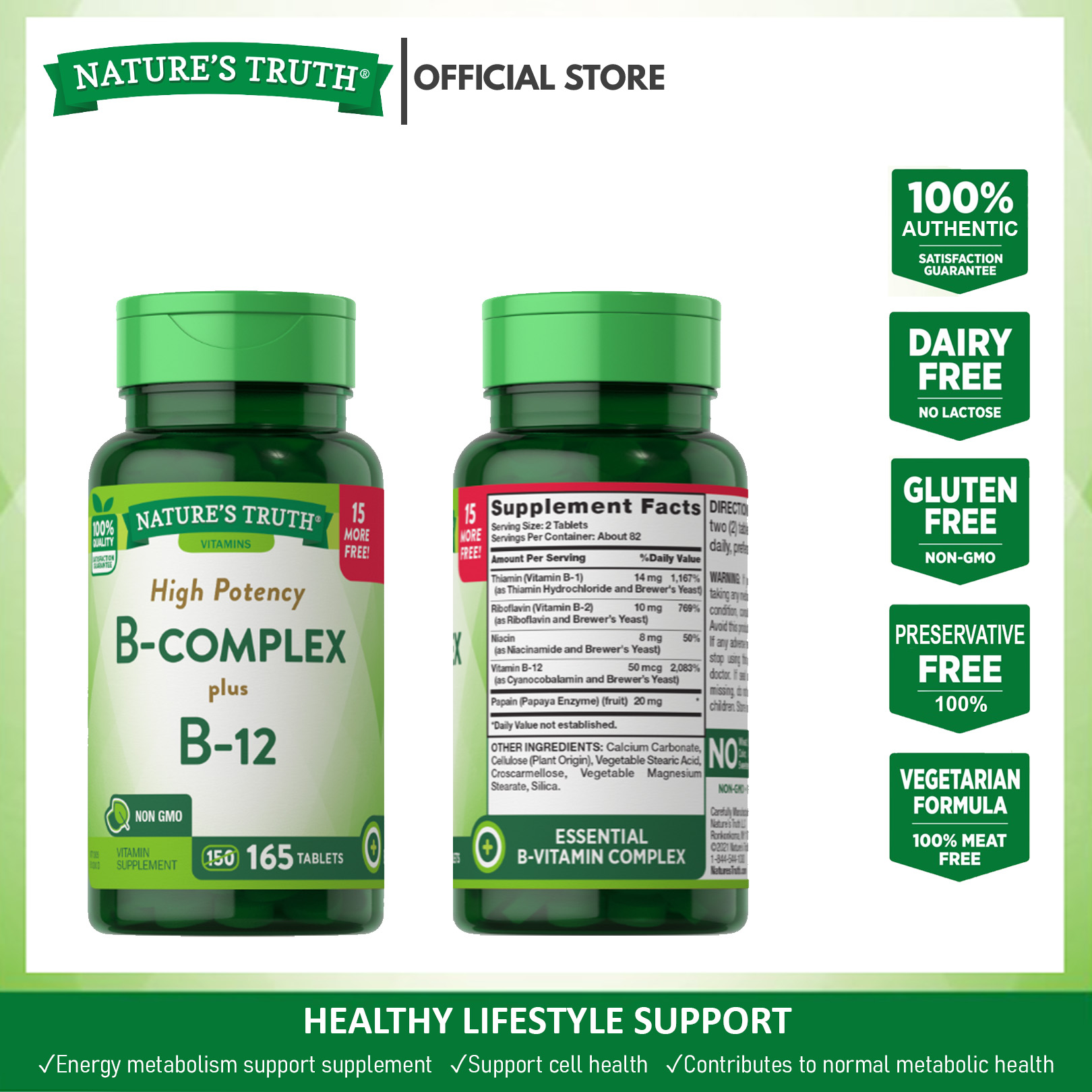 Nature's Truth Vitamin B-Complex + B-12 165 tablets | Lazada PH