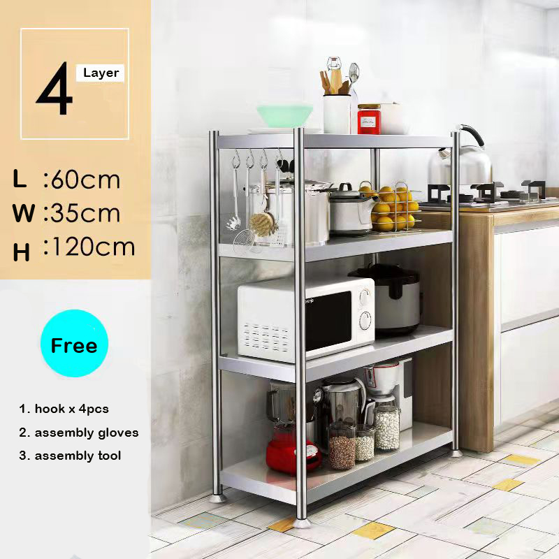 Kitchen Organizer Storage Rack Thickened 304 stainless steel shelf ...
