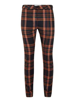 stretch skinny check trousers