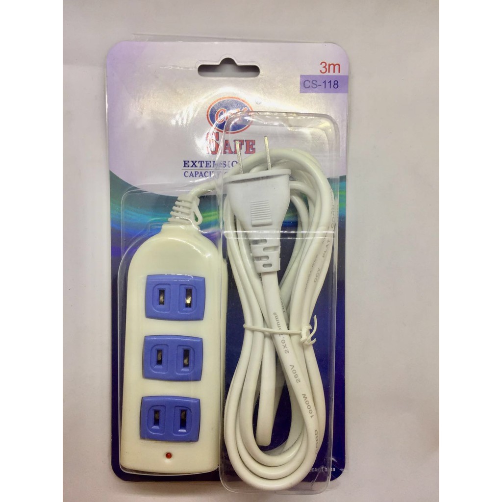 CS118 Safe Extension Cord (White3 meters) Lazada PH