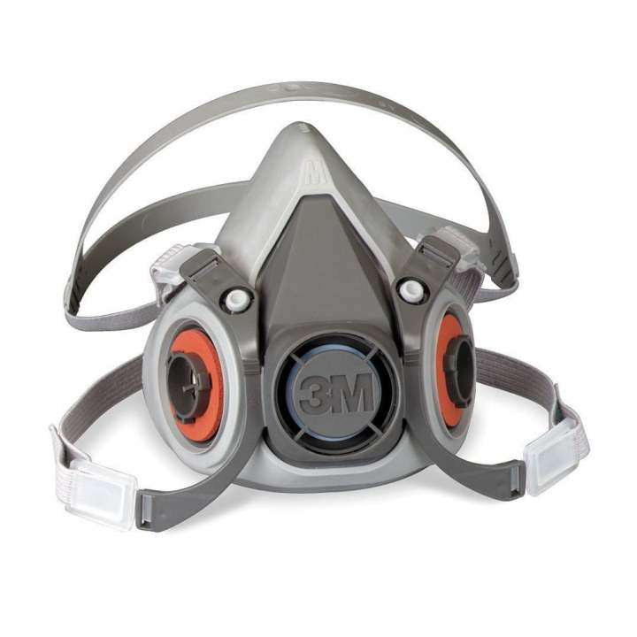 3M 6200 Half Face Reusable Respirator Gas Mask Only Gasmask Respiratory ...