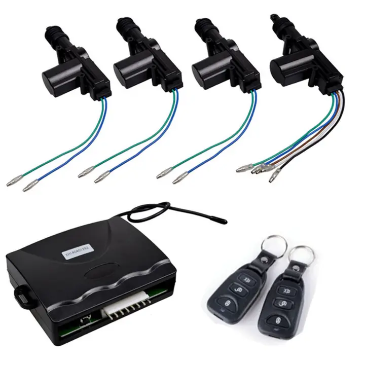 4 Door Power Central Lock Kit Car Remote Control Conversion W 2 Keyless Entry