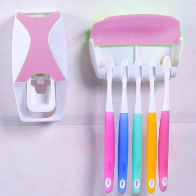 Automatic Dustproof Toothpaste Dispenser with Toothbrush Holder Organizer Set by JUST4U