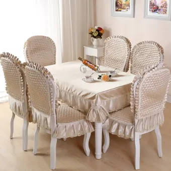 Jinxiuyuan European Style Dinner Table Cloth And Chair Cover Set