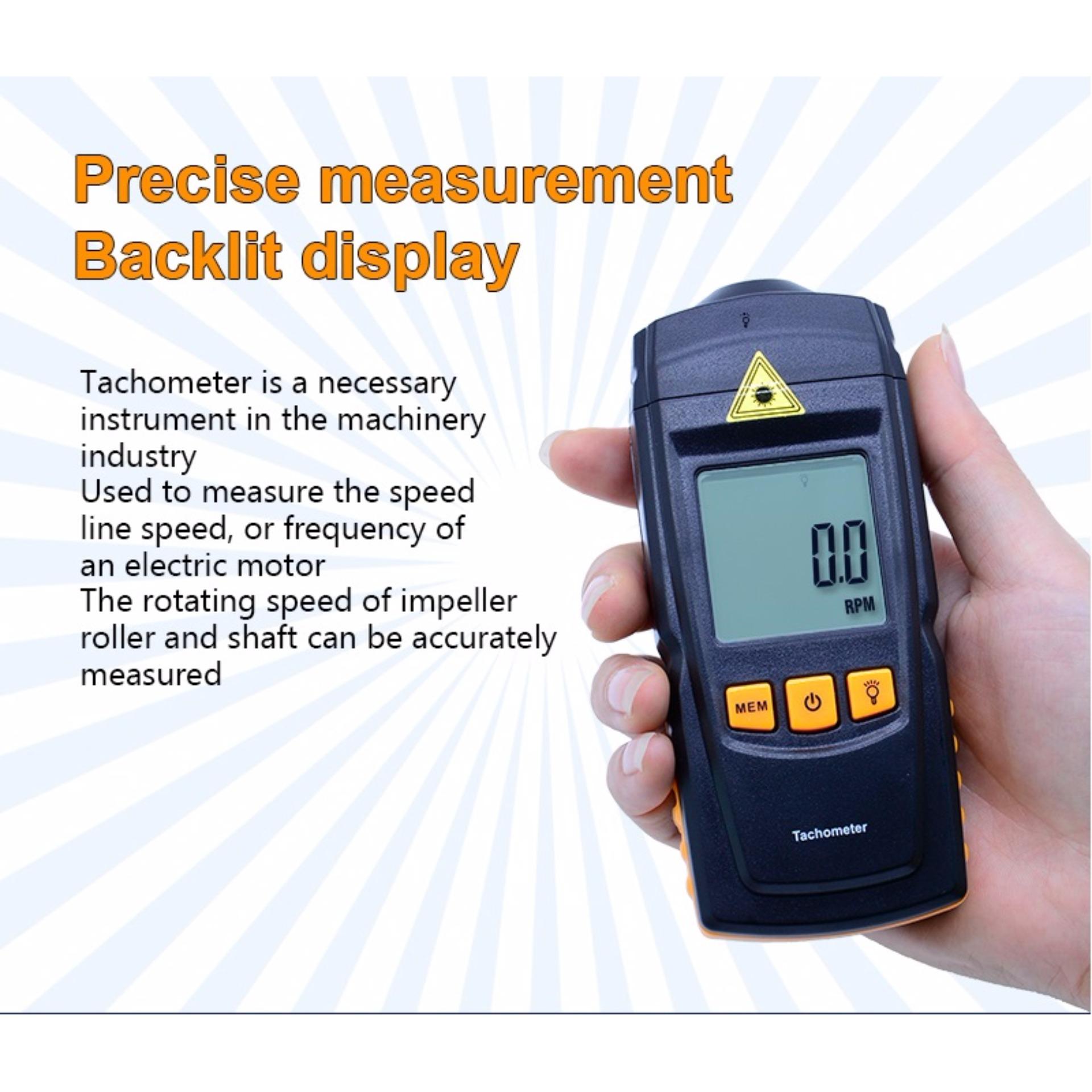 Digital Tachometer Laser Photo RPM Tach Meter Motor Speed Gauge Non Contact  Test