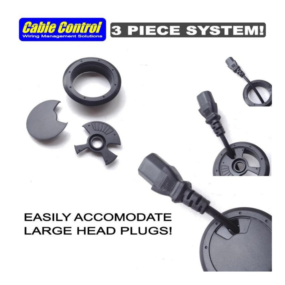 Cable Control Plastic Desk Grommets 53mm, set of 8, Office Desk grommet