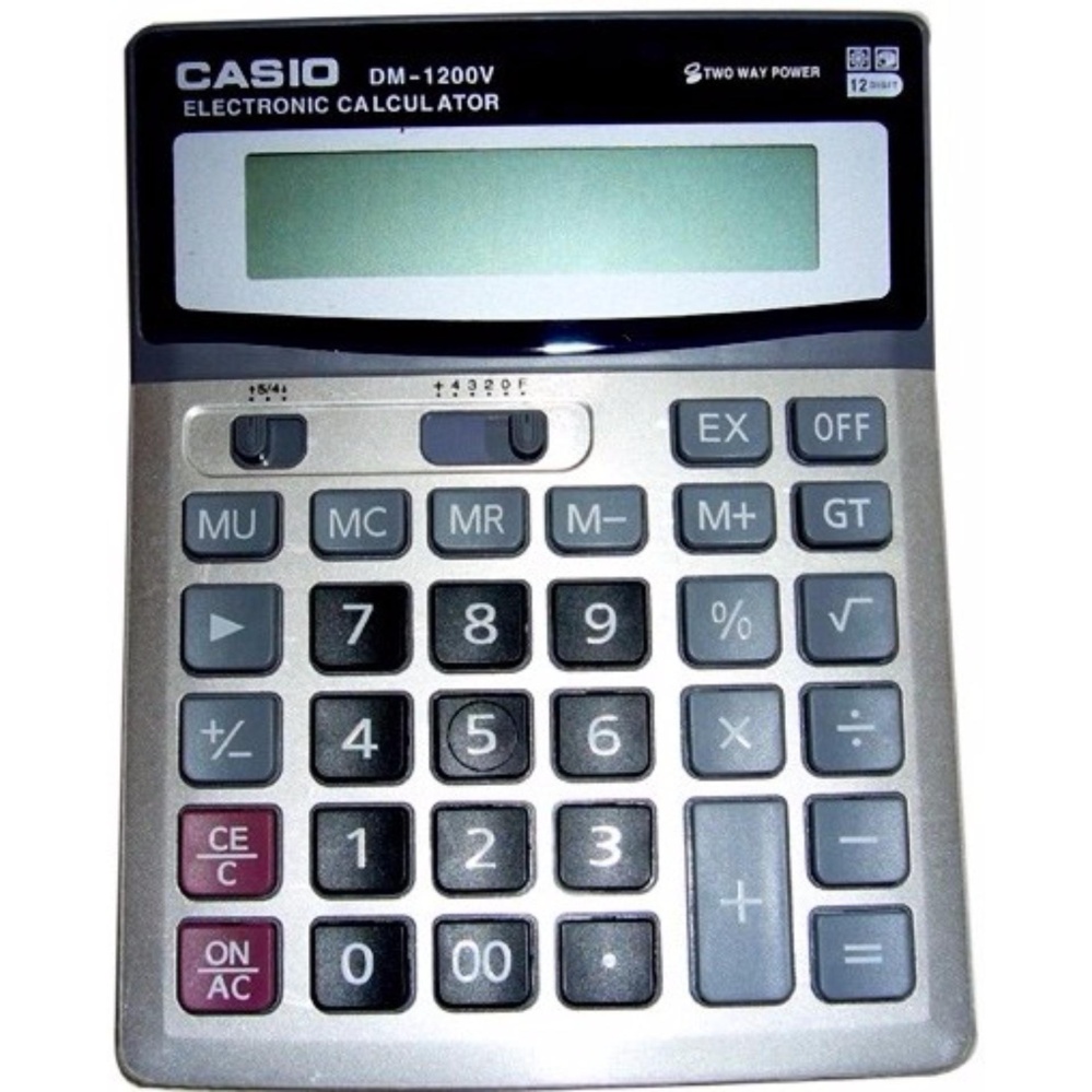 CasioDM1200V BIG Display 12DIGIT Electronic Calculator (SILVER BLACK