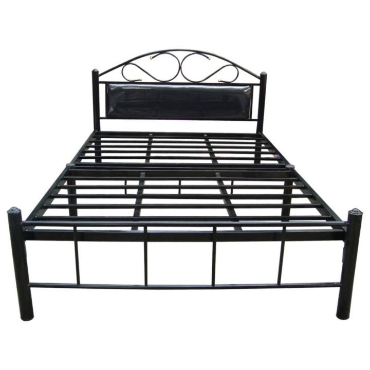 Detachable Bed Frame with Cushion in Head Board (Black) 48"x75" double Lazada PH
