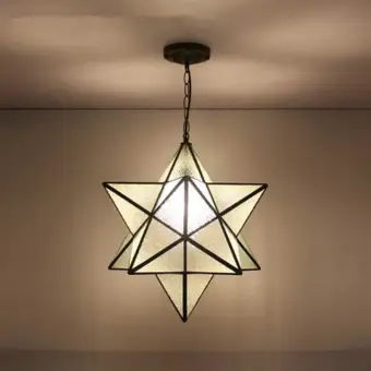 Discount Industrial Vintage Glass Monrovian Moravian Star Ceiling Pendant Light Fixtures For Kitchen Bar Lamp Pendant Light Intl