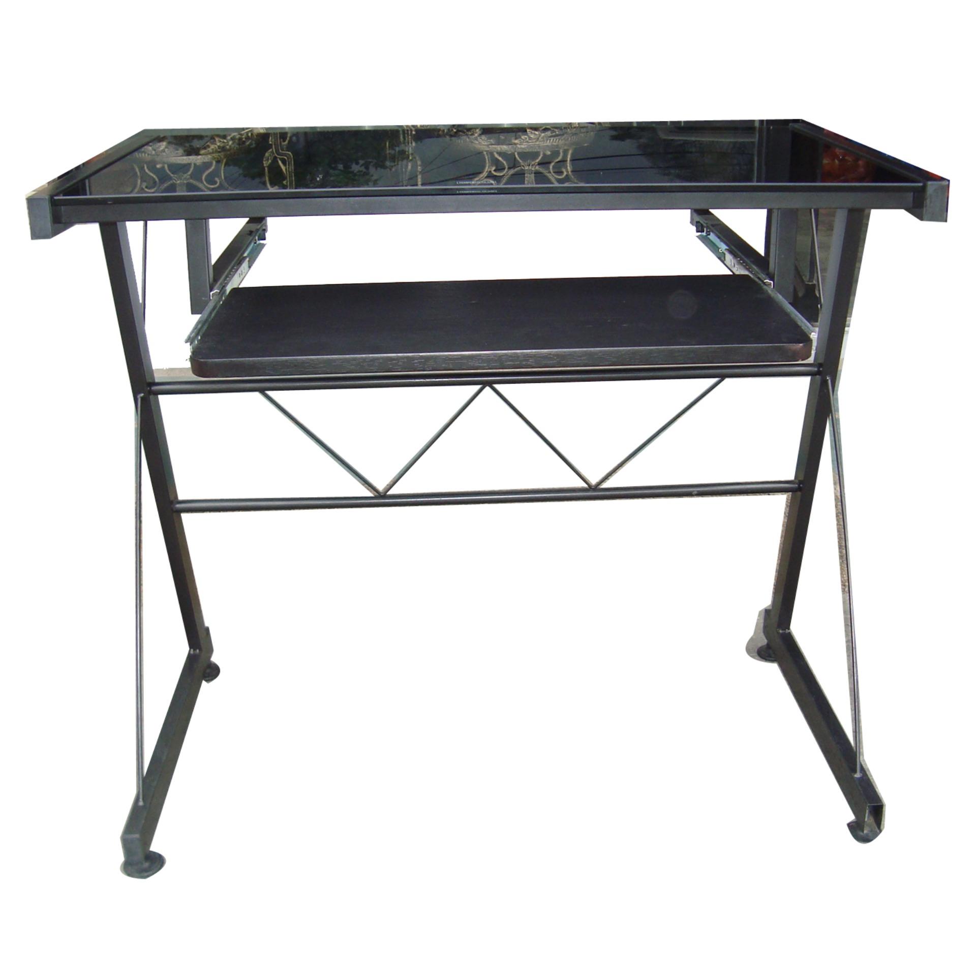JIT717 Glass Top Computer Table (Black) review and price