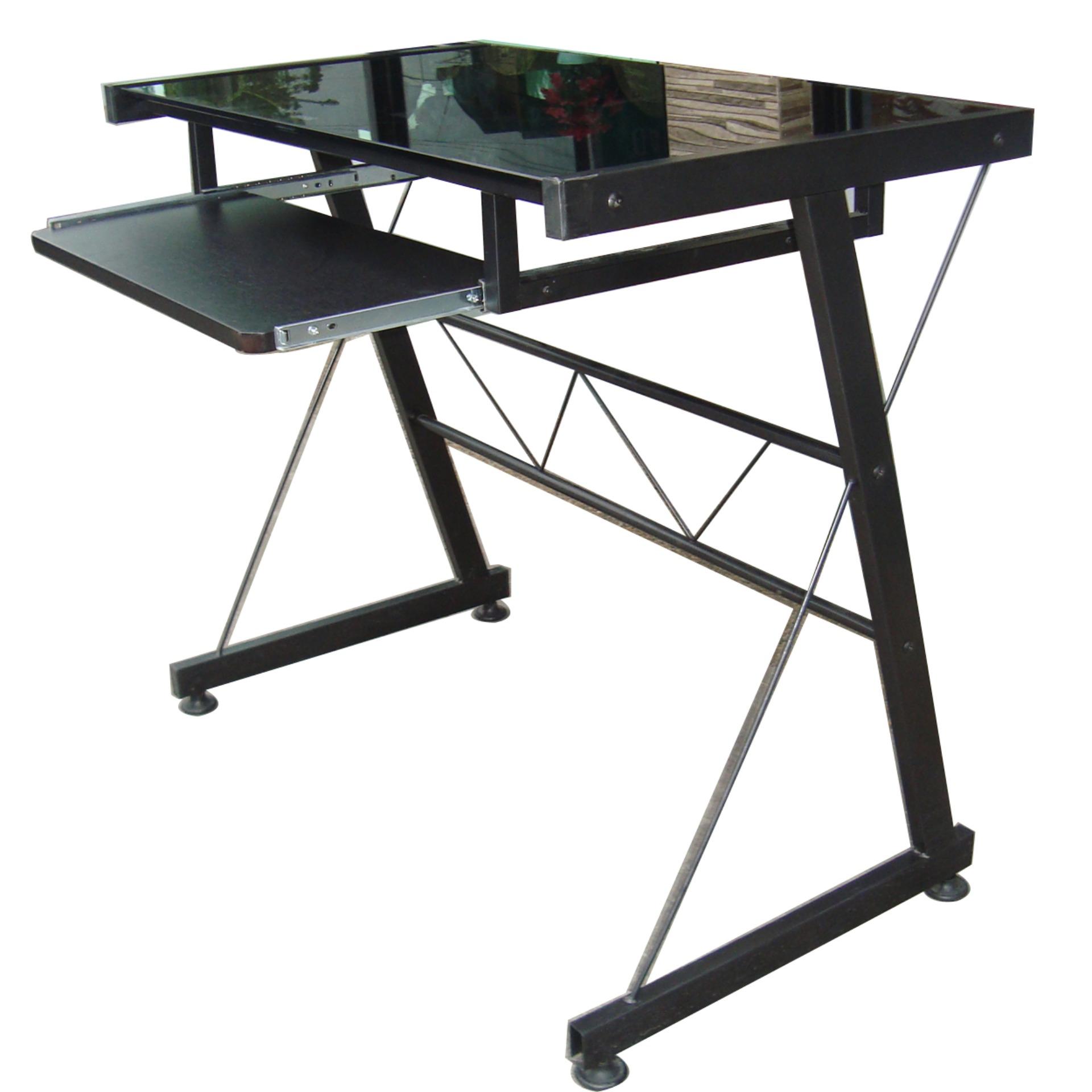 JIT717 Glass Top Computer Table (Black) review and price