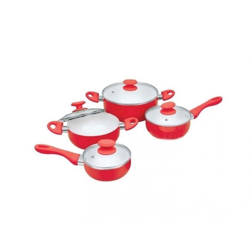 Ceramic Pan Set of 8 (Red) SUNRISE MART Lazada PH