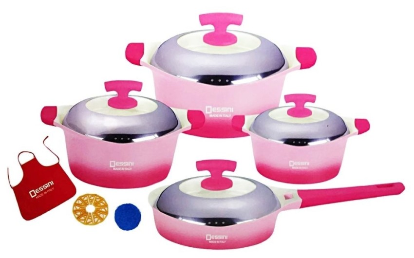 Dessini Cookware Set of 11 (Pink/Red) Lazada PH