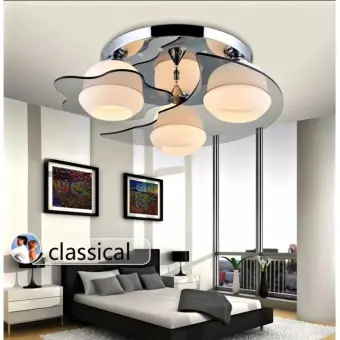 Led Round Chandelier Ceiling Light Fixture Simple Modern Bedroom Living Room Pendent Light With Remote Control 50cm White Light A