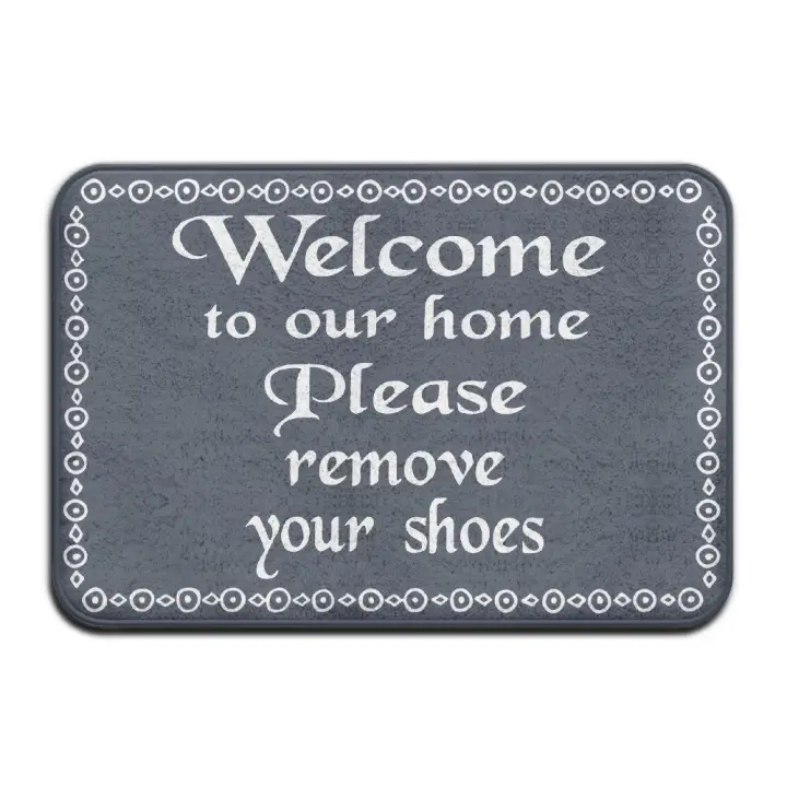 Welcome To Our Home Please Remove Your Shoes Vintage 15 7 X 23 6 In Absorbent Anti Slip Floor Rug Carpet Door Mat Intl