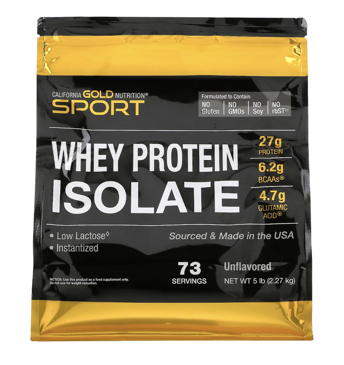 California Gold Nutrition, 100 Whey Protein Isolate, Unflavored, 16 oz
