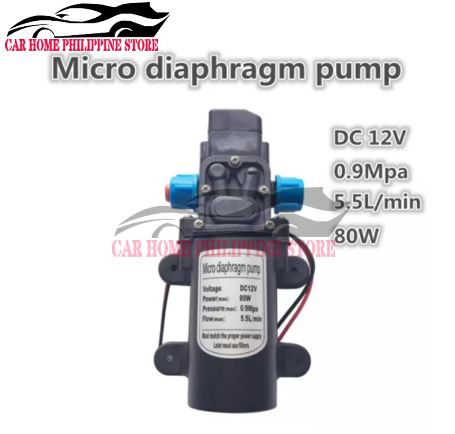 Car home DC 12V 80W Diaphragm Water Pump High Pressure Micro Diaphragm
