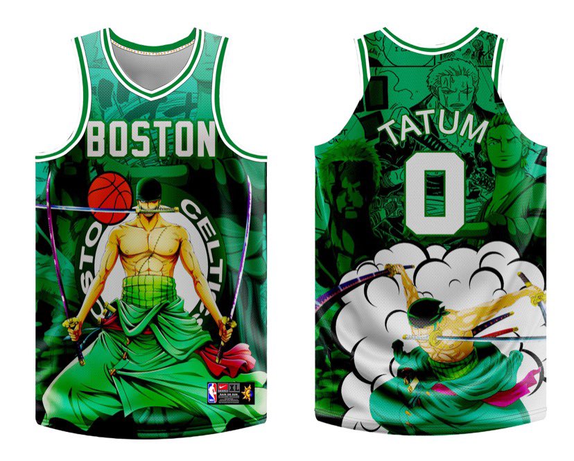 NBA x ONE PIECE - RORONOA ZORO - ANIME CODE DLMT018 FULL SUBLIMATION JERSEY  (FREE CHANGE TEAM NAME, SURNAME & NUMBER)