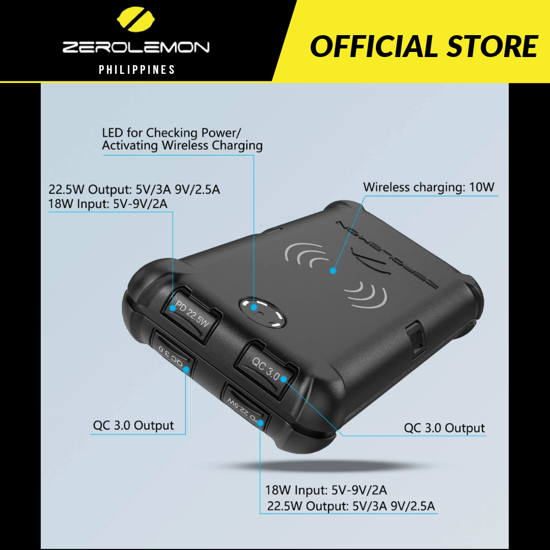 ZEROLEMON ToughJuice 30000mAh USB C PD Wireless External