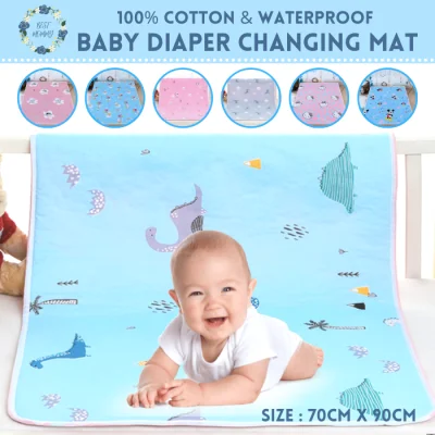 Bestmommy Baby Portable Waterproof Diaper Changing Mat Pad Cotton Material Washable Reusable Breathable Mattress