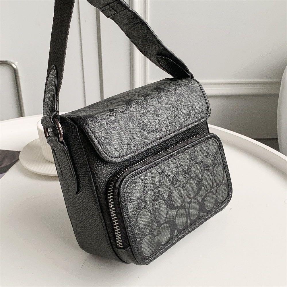 Coach C9870 Sullivan Flap Crossbody Bag in Charcoal Signature Coated