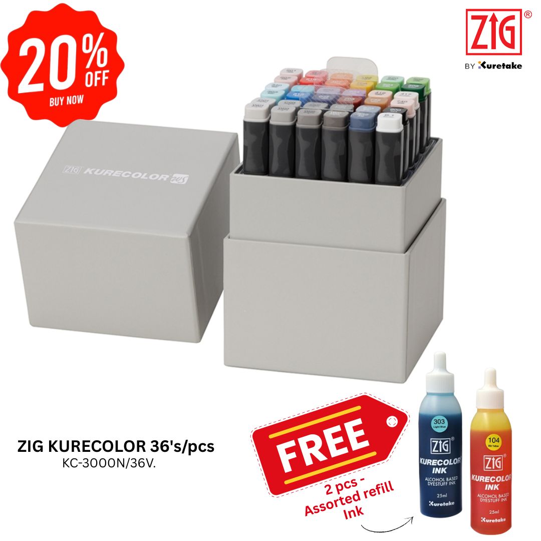 ZIG KURETAKE KURECOLOR TWIN WS MARKER PEN Sold per Set / Set of