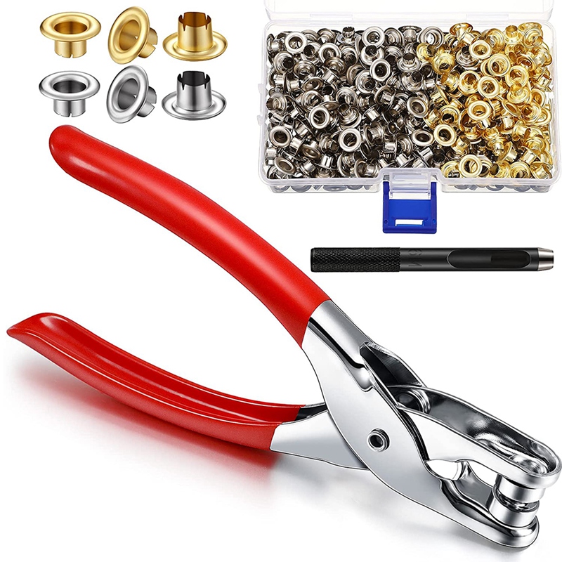 502 Pieces 1/4 Inch Grommet Eyelet Plier Set, Eyelet Hole Punch Pliers