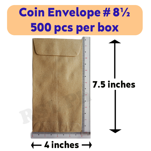 Pay Printed or Plain Coin Envelope No. 8½ (500 Pcs Size) 7.5 in. x 4 in