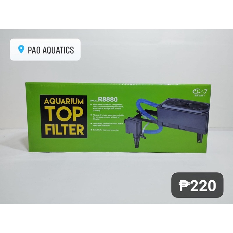 infinity aquarium top filter overhead filter r8880 8w good for 2