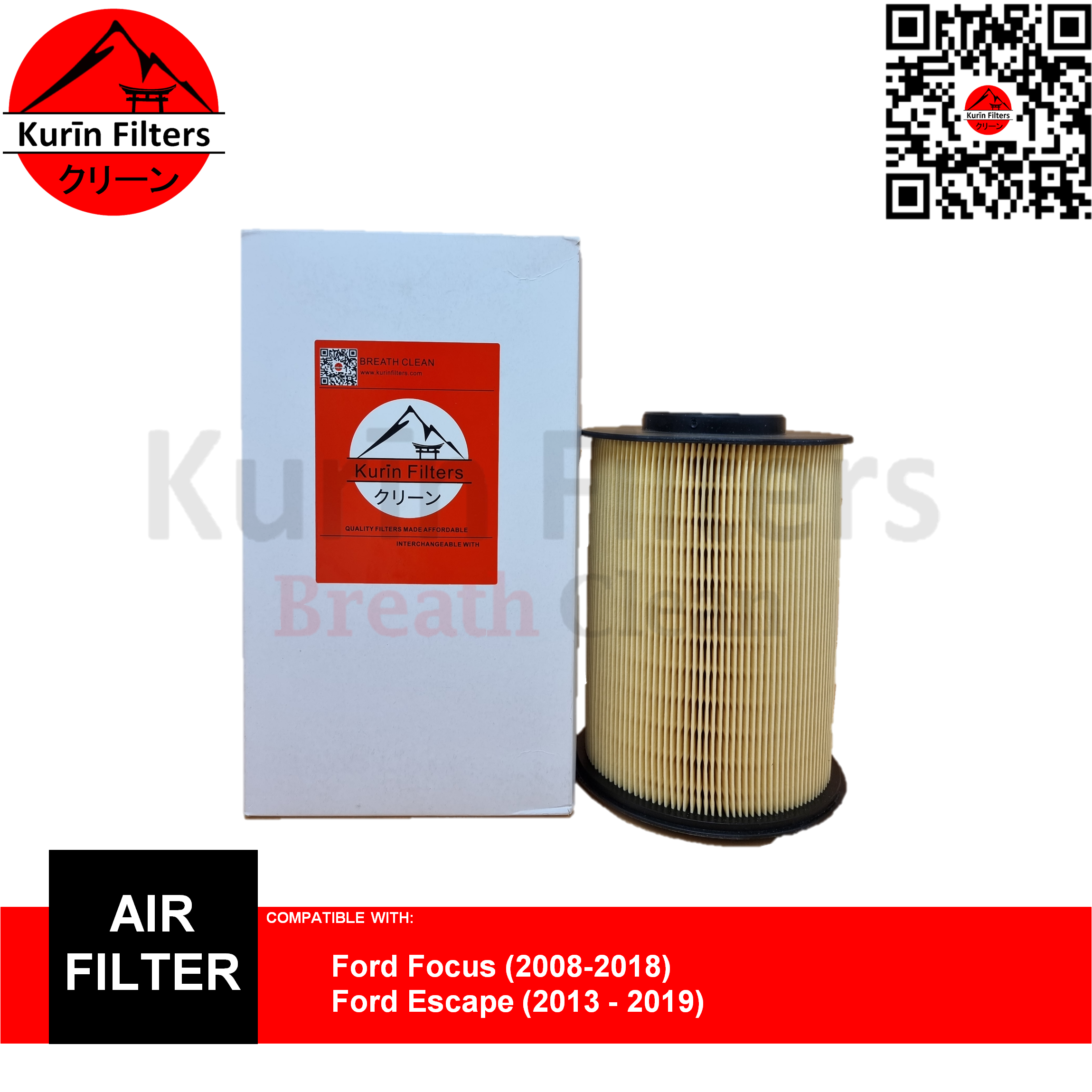 Genuine KURIN Air Filter for Ford Escape (2013 2019), Ford Focus