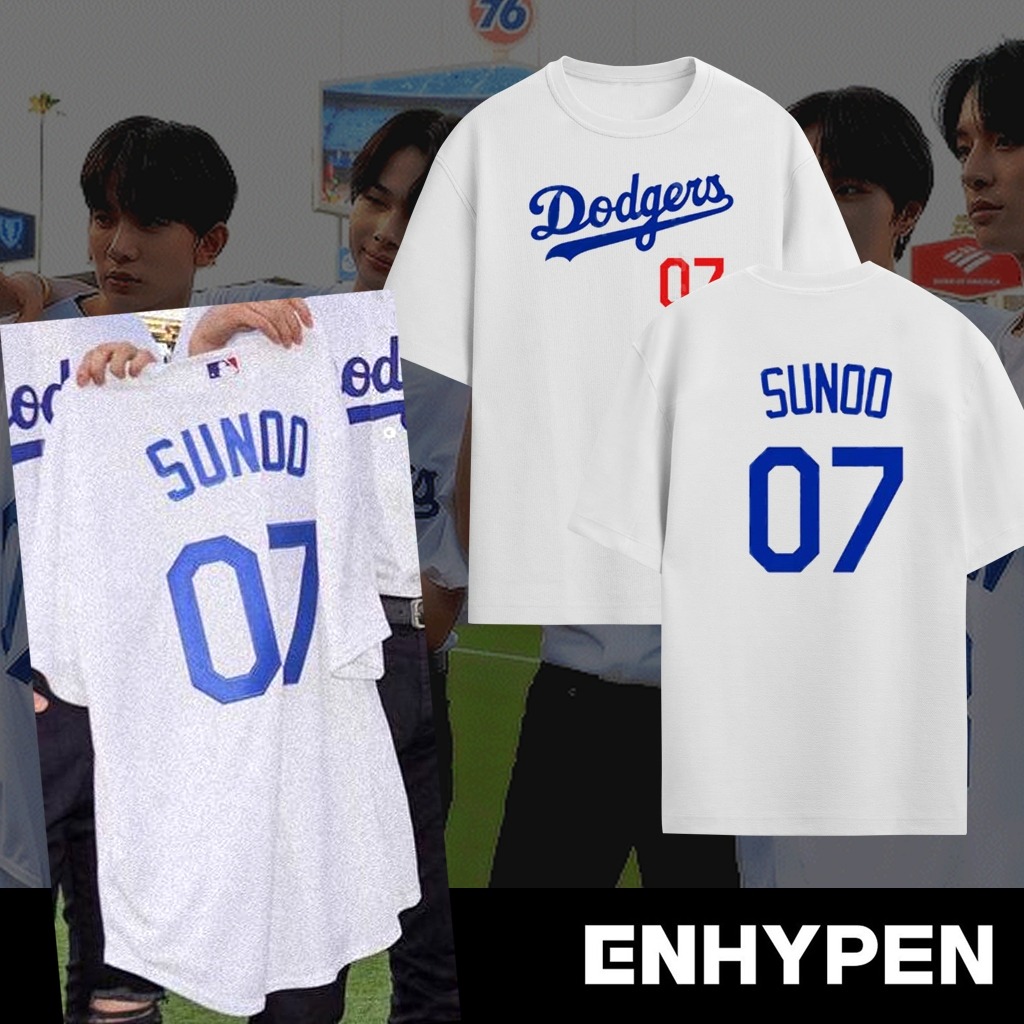 Enhypen KPOP Dodgers Jersey T Shirt Heeseung Jungwon Jay Jake Sunghoon
