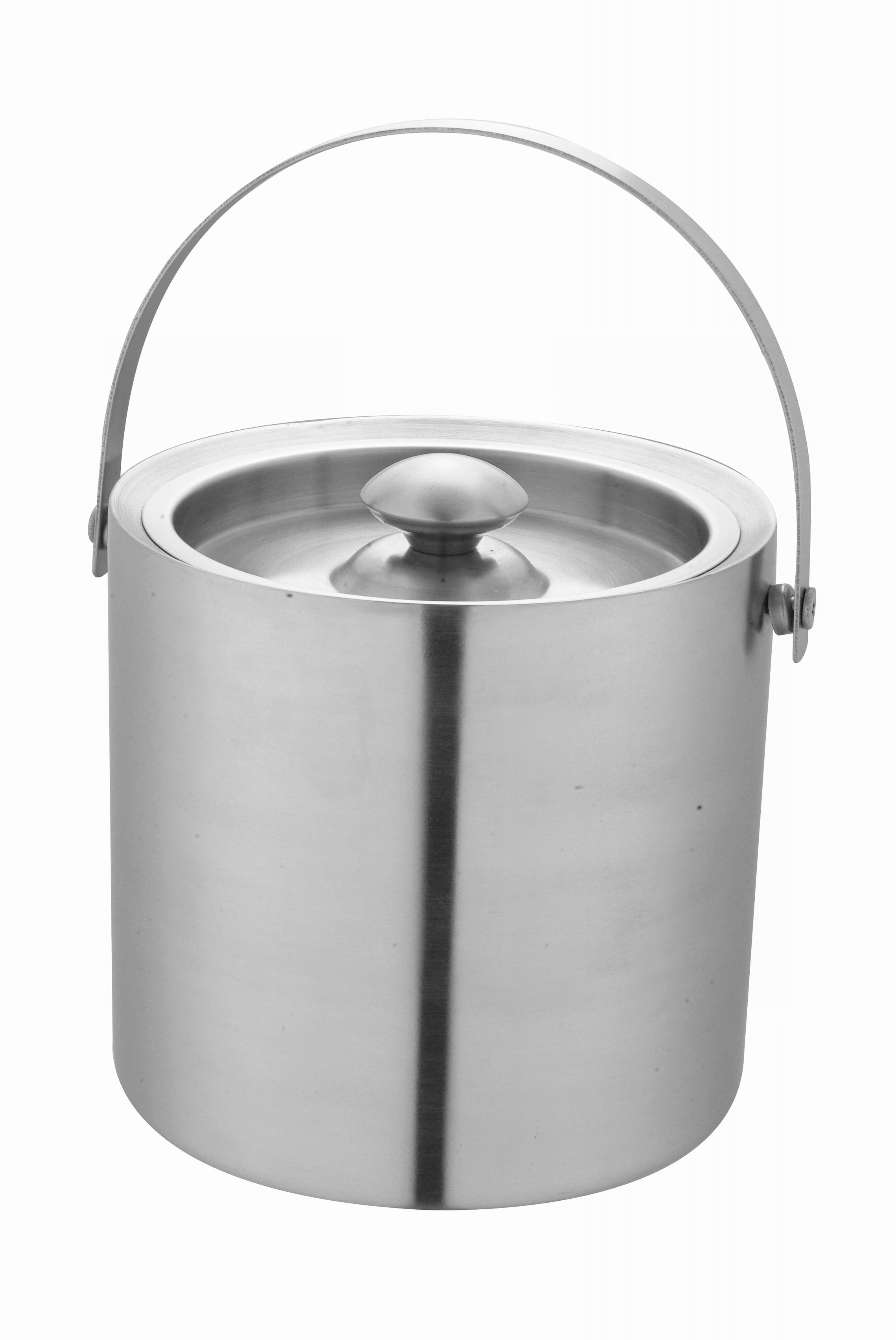 Premier Housewares Ice Bucket Stainless Steel Drinks Bucket Wine Cooler Bucket with Handle Ice Bucket for Home Bar Ice Bucket with Lid 16 x 17 x 16